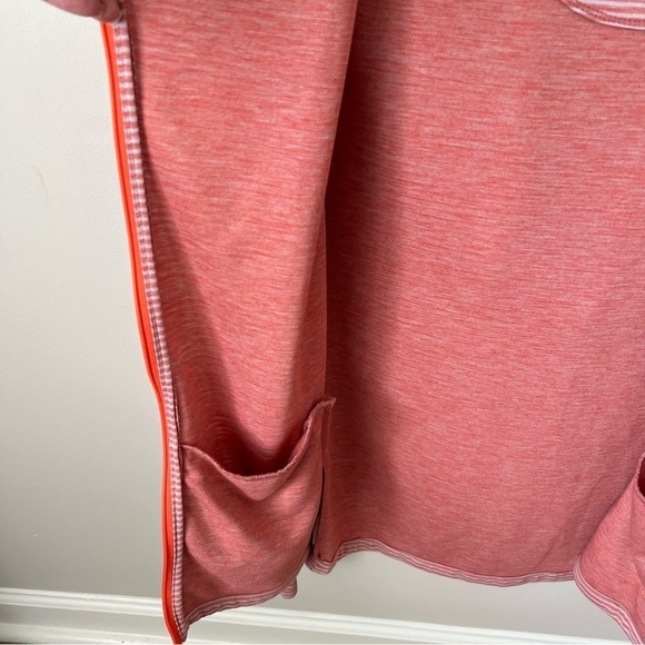 Burton Hooded Full Zip Warm-Up Jacket Orange Stripe Thumbholes Casual Fall Sz L - Picture 7 of 12